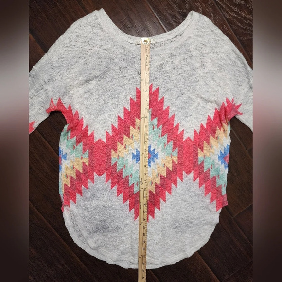 Luna Chic Curved Hem Womens Aztec Sweater - Picture 3 of 10